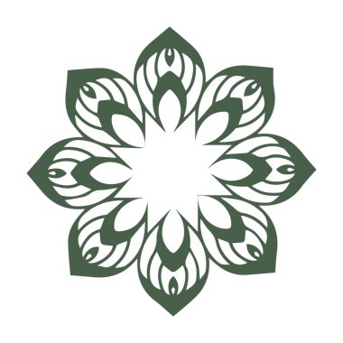 Güzel çiçek sanatı ve mandala vektör tasarımı