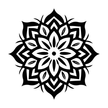 Güzel çiçek sanatı ve mandala vektör tasarımı