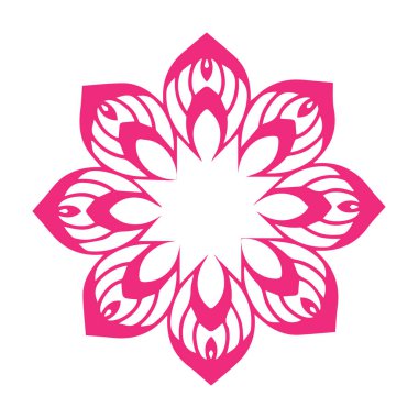 Güzel çiçek sanatı ve mandala vektör tasarımı