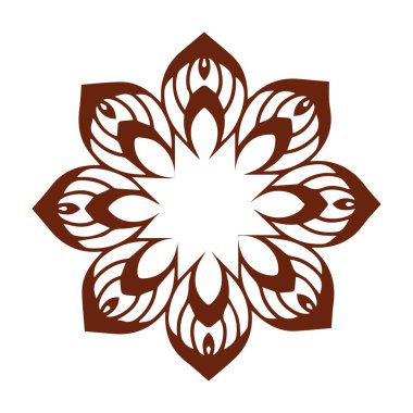 Güzel çiçek sanatı ve mandala vektör tasarımı