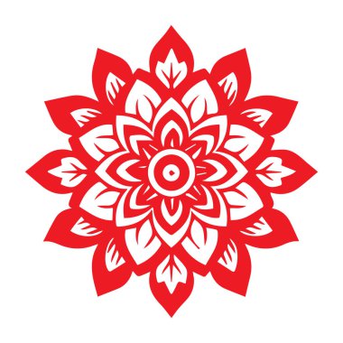 Güzel çiçek sanatı ve mandala vektör tasarımı