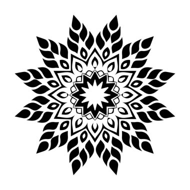 Güzel çiçek sanatı ve mandala vektör tasarımı