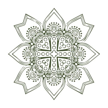 Güzel çiçek sanatı ve mandala vektör tasarımı