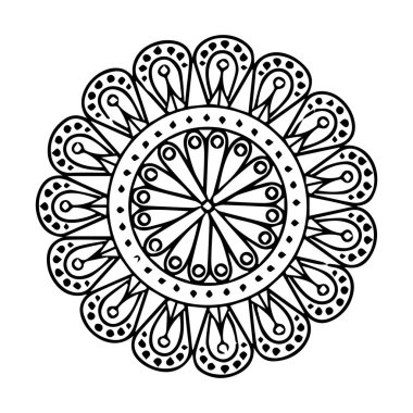 Güzel çiçek sanatı ve mandala vektör tasarımı