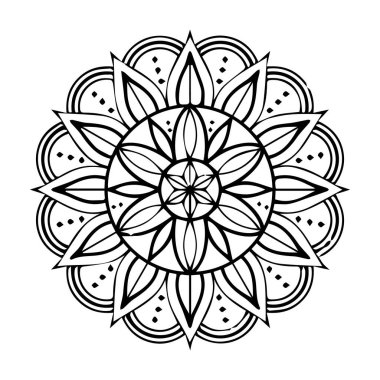 Güzel çiçek sanatı ve mandala vektör tasarımı