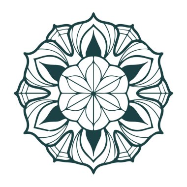 Güzel çiçek sanatı ve mandala vektör tasarımı