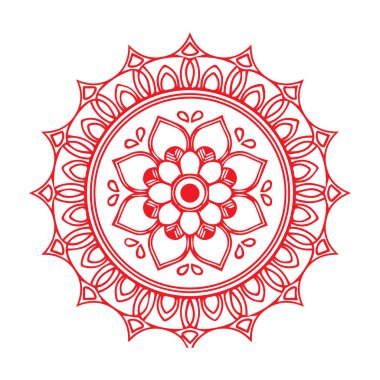 Güzel çiçek sanatı ve mandala vektör tasarımı