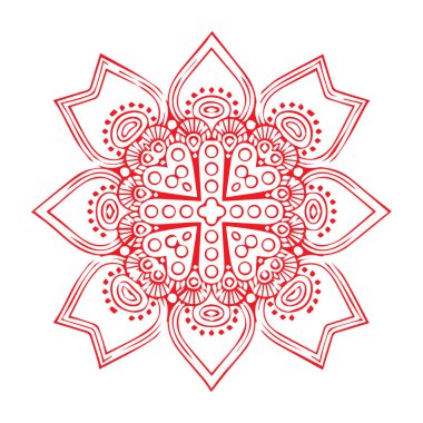 Güzel çiçek sanatı ve mandala vektör tasarımı