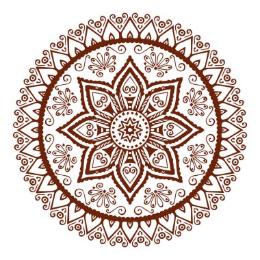 Güzel çiçek sanatı ve mandala vektör tasarımı