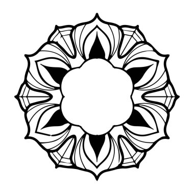 Güzel çiçek sanatı ve mandala vektör tasarımı