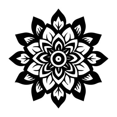Güzel çiçek sanatı ve mandala vektör tasarımı