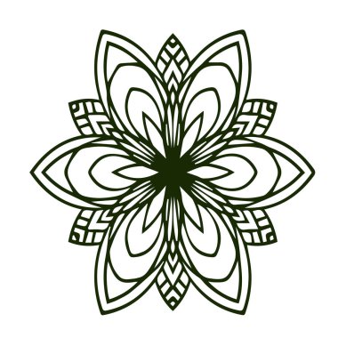 Güzel çiçek sanatı ve mandala vektör tasarımı