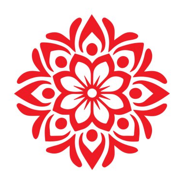 Güzel çiçek sanatı ve mandala vektör tasarımı