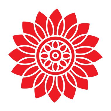 Güzel çiçek sanatı ve mandala vektör tasarımı