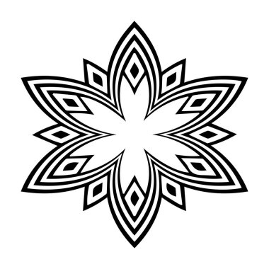 Güzel çiçek sanatı ve mandala vektör tasarımı