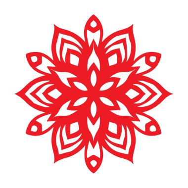 Güzel çiçek sanatı ve mandala vektör tasarımı