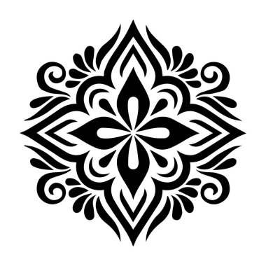 Güzel çiçek sanatı ve mandala vektör tasarımı