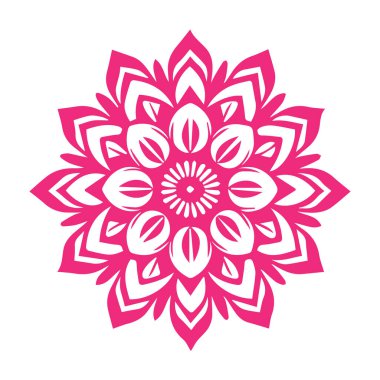 Güzel çiçek sanatı ve mandala vektör tasarımı