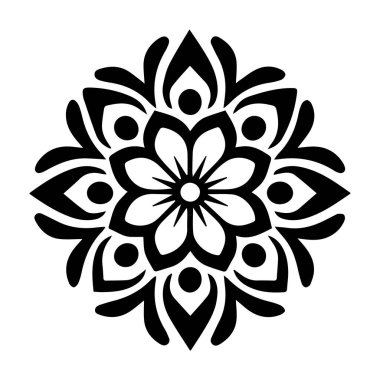 Güzel çiçek sanatı ve mandala vektör tasarımı