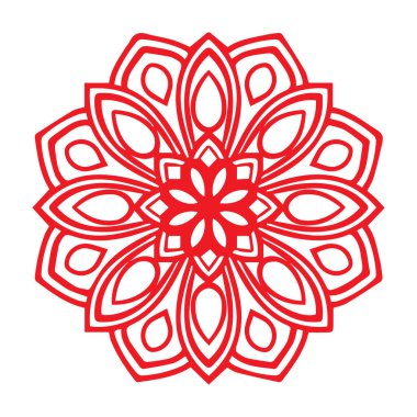 Güzel çiçek sanatı ve mandala vektör tasarımı