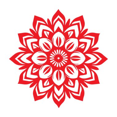 Güzel çiçek sanatı ve mandala vektör tasarımı