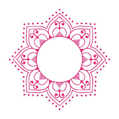 Güzel çiçek sanatı ve mandala vektör tasarımı