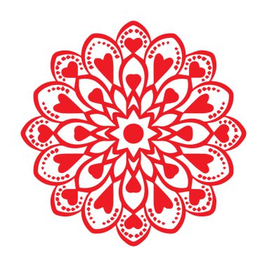 Güzel çiçek sanatı ve mandala vektör tasarımı