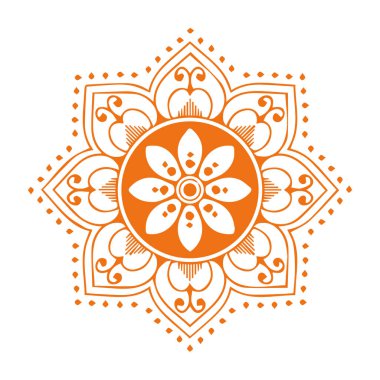 Güzel çiçek sanatı ve mandala vektör tasarımı