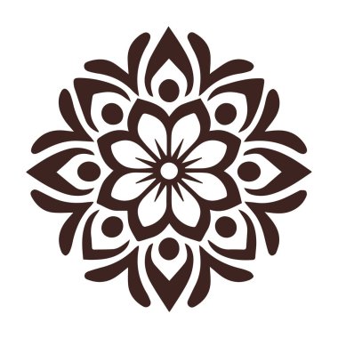 Güzel çiçek sanatı ve mandala vektör tasarımı