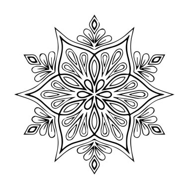 Güzel çiçek sanatı ve mandala vektör tasarımı