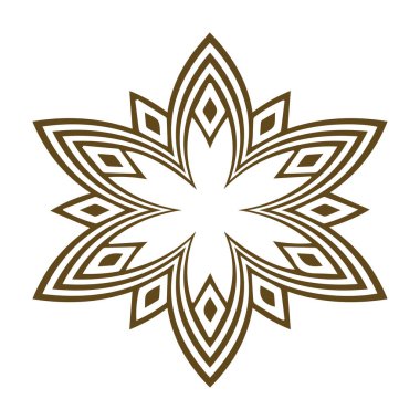 Güzel çiçek sanatı ve mandala vektör tasarımı