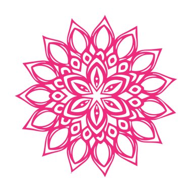 Güzel çiçek sanatı ve mandala vektör tasarımı