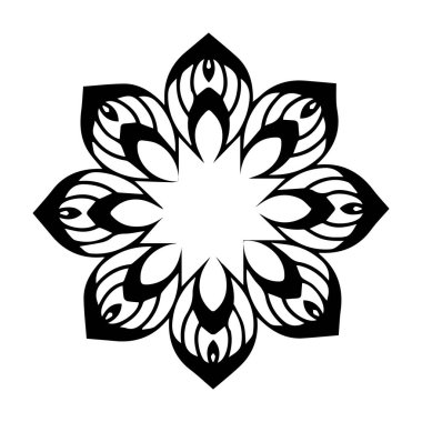 Güzel çiçek sanatı ve mandala vektör tasarımı