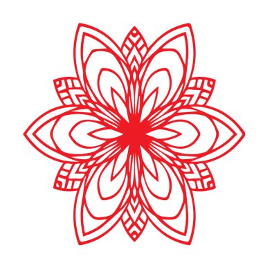 Güzel çiçek sanatı ve mandala vektör tasarımı