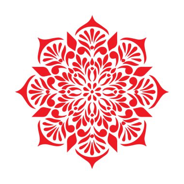 Güzel çiçek sanatı ve mandala vektör tasarımı