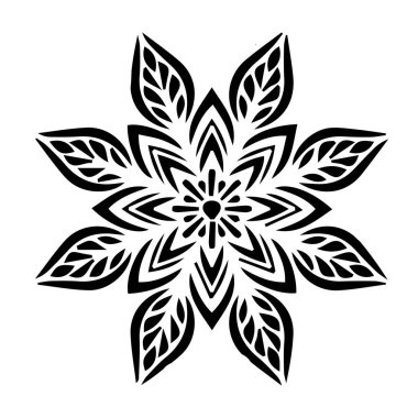 Güzel çiçek sanatı ve mandala vektör tasarımı