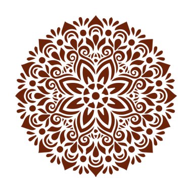 Güzel çiçek sanatı ve mandala vektör tasarımı