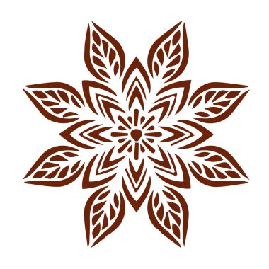 Güzel çiçek sanatı ve mandala vektör tasarımı