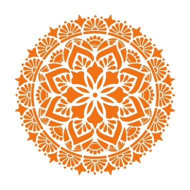 Güzel çiçek sanatı ve mandala vektör tasarımı