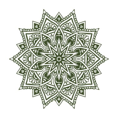 Güzel çiçek sanatı ve mandala vektör tasarımı