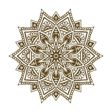 Güzel çiçek sanatı ve mandala vektör tasarımı