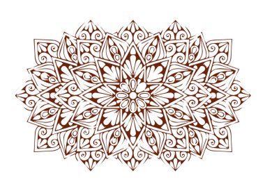 Güzel çiçek sanatı ve mandala vektör tasarımı