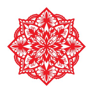 Güzel çiçek sanatı ve mandala vektör tasarımı