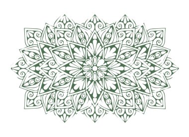 Güzel çiçek sanatı ve mandala vektör tasarımı