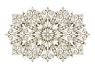 Güzel çiçek sanatı ve mandala vektör tasarımı