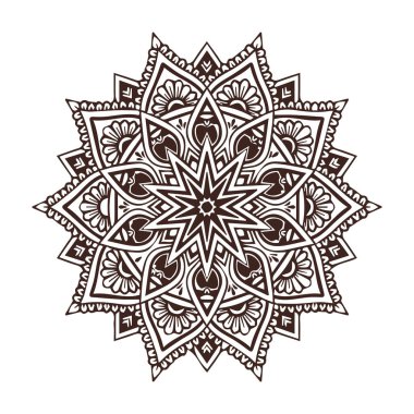 Güzel çiçek sanatı ve mandala vektör tasarımı