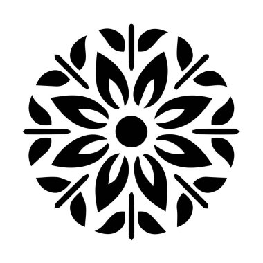 Güzel çiçek sanatı ve mandala vektör tasarımı