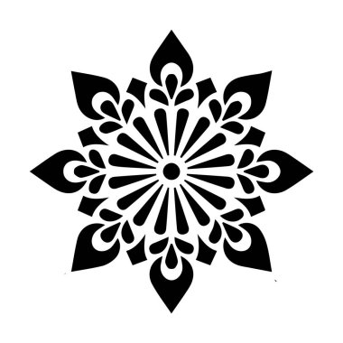 Güzel çiçek sanatı ve mandala vektör tasarımı