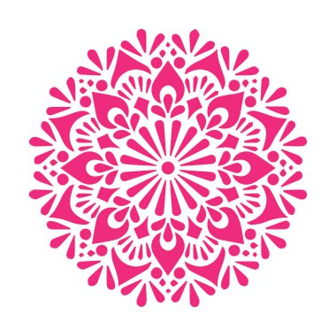 Güzel çiçek sanatı ve mandala vektör tasarımı