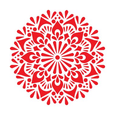 Güzel çiçek sanatı ve mandala vektör tasarımı